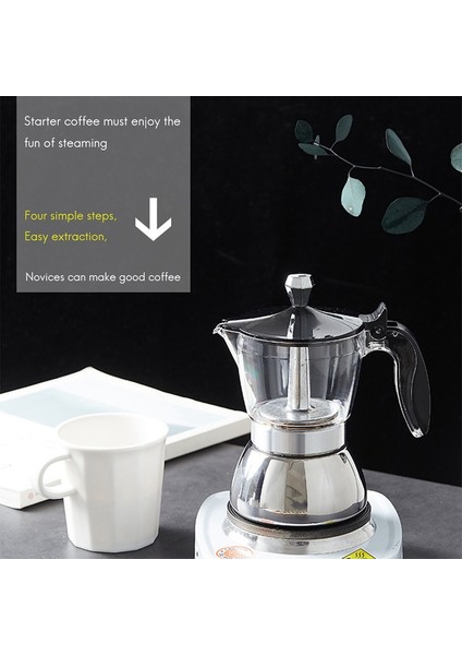 300ML Moka Pot, Stonetop Espresso Maker Küba Kahve Percolator Makinesi Premium Moka Italyan Espresso Kahve Makinesi | Kahve Tencereler