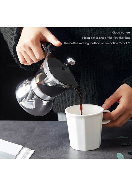 300ML Moka Pot, Stonetop Espresso Maker Küba Kahve Percolator Makinesi Premium Moka Italyan Espresso Kahve Makinesi | Kahve Tencereler
