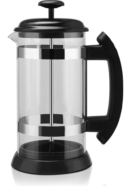 Fransız Basın Kahve / Çay Brewer Cezve Kahve Makinesi Su Isıtıcısı 1000 ml Paslanmaz Çelik Cam Termos Barista Araçları Coffee Carafe | Kahve Kapları