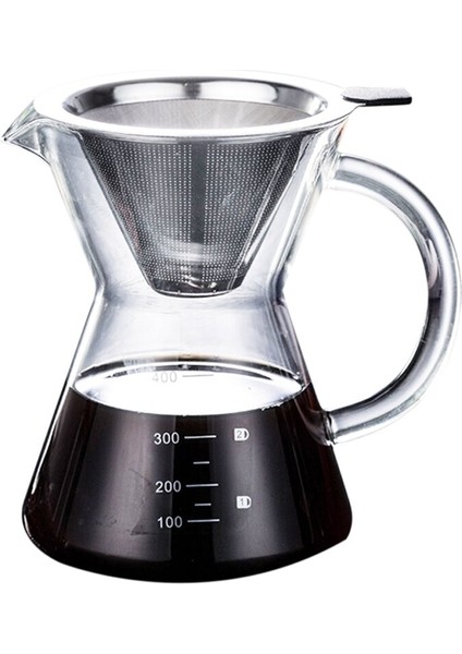 400ML Kahve Üzerine Dökülücü Damlama Kalınlaşmak Cam Konteyner El Percolatörler Paslanmaz Çelik Kahve Filtresi Ev Drinkwares | Kahve Tencereler
