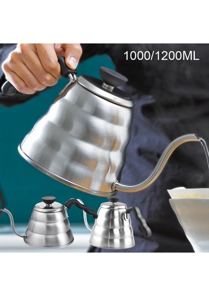 1.2l Paslanmaz Çelik Booseneck Cezve Kahve Dökme Filtre El Damızlık Cezve Çay Döşeme Çay Tapotu | Kahve Tencereler