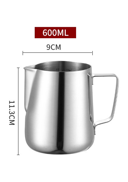 600 ml Paslanmaz Çelik Süt Köpürtme Sürahi Espresso Kahve Barista Kolu Zanaat Latte Cappuccino Kahve Süt Kupa Bardak Tencere | Kahve Kapları(Yurt Dışından)
