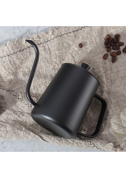 600ML Damla Su Isıtıcısı Kahve Çay Potu Kapak ile Yapışmaz Gıda Sınıfı Paslanmaz Çelik Gooseneck Damla Su Isıtıcısı Kuğu Boyun Ince Ağız | Kahve Kapları