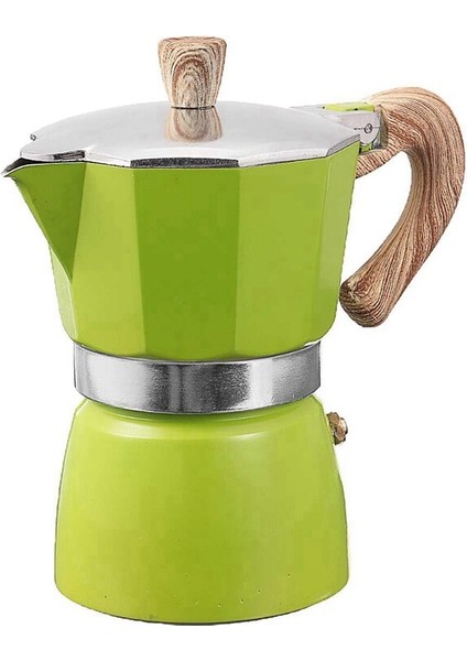 1 Adet Alüminyum Italyan Moka Espresso Kahve Makinesi Filtre Soba Pot 3 Bardak Yeşil | Coffee Tencere