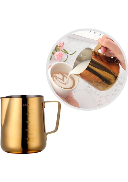 1 Adet Paslanmaz Çelik Sürahi Kahve Frothing Sürahi Çekme Çiçek Fincanı Cappuccino Süt Pot Espresso Kupası Latte Sanat Süt Froother Sürahi | Kupalar | Kupalar(Yurt Dışından)