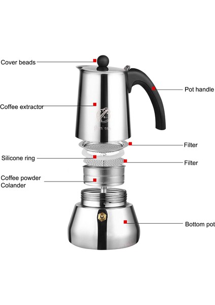 Paslanmaz Çelik Kahve Makinesi Kahve Pot Moka Pot Şofben Kahve Makineleri Su Isıtıcısı Kahve Brewer Latte Percolator Soba Kahve Araçları