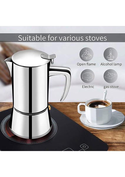 Paslanmaz Çelik, Moka Pot, Kullanımı Kolay Paslanmaz Çelik Espresso Makinesi;hızlı Temizleme Pot, Klasik Italyan Kahve Makinesi | Kahve Tencere