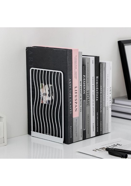 1 Çift Bookends Kitap Standı Destek Masaüstü Ofis Dergisi Organizatör Raf Raf Tutucu | Bookends
