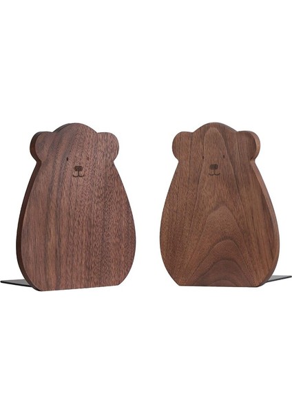 Raflar Için Bookendends, Dekoratif Kitap Çocuklar Için Bitiş, Atlama Yapmayan Ahşap Ofis / Ev / Okul (Ceviz 1 Çift) | Bookendends