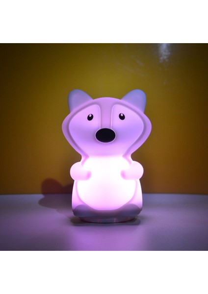 Tilki Lambası USB Karikatür Silikon Rgb Çocuklar Çocuklar Için LED Gece Işık Bebek Hediye | LED Gece Işıkları