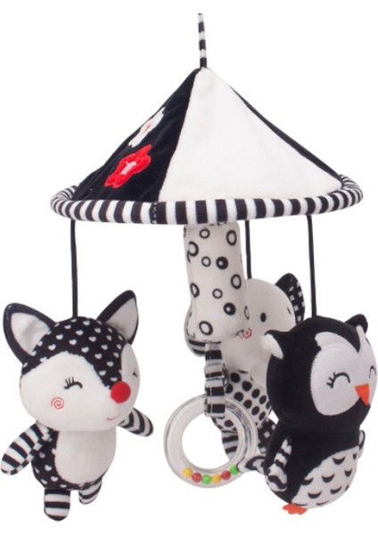Çocuklar Için Çıngırak Bebek Oyuncakları 0 6 12 Ay Set Yenidoğan Bebek Siyah Beyaz Yumuşak Peluş Sevimli Hayvan Asılı Cep Telefonu Hediye | Bebek Çıngıraklar ve cep Telefonu