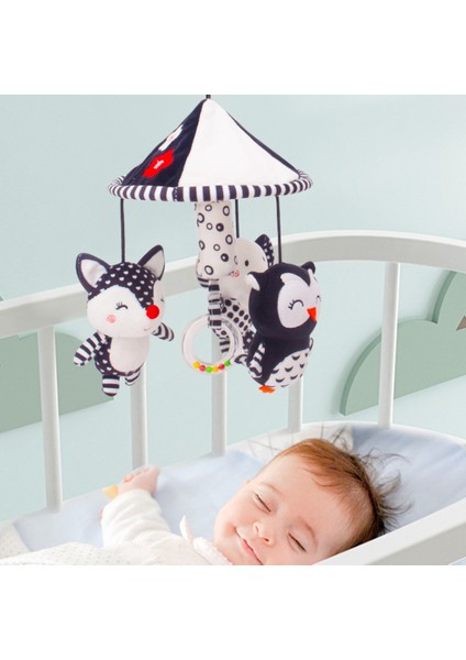 Çocuklar Için Çıngırak Bebek Oyuncakları 0 6 12 Ay Set Yenidoğan Bebek Siyah Beyaz Yumuşak Peluş Sevimli Hayvan Asılı Cep Telefonu Hediye | Bebek Çıngıraklar ve cep Telefonu