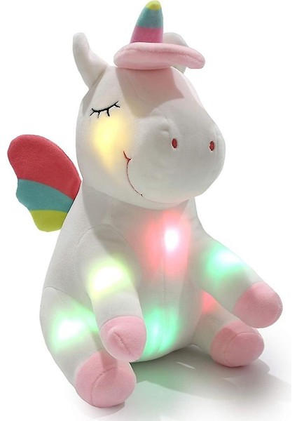 Unicorn Yumuşak Peluş Oyuncak LED - Beyaz (Yurt Dışından)