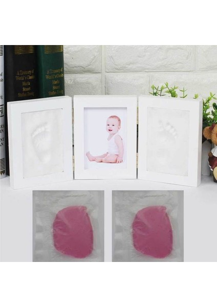 Bebek Fotoğraf Çerçevesi El Ayak Baskı Kalıp Makinesi 3D Dıy Kitleri Yumuşak Kil Inkpad Footprint Parmak Izi Çamur Seti Bebek Hatıra Bebek Hediye | El ve ayak Izi Yapımcıları(Yurt Dışından)