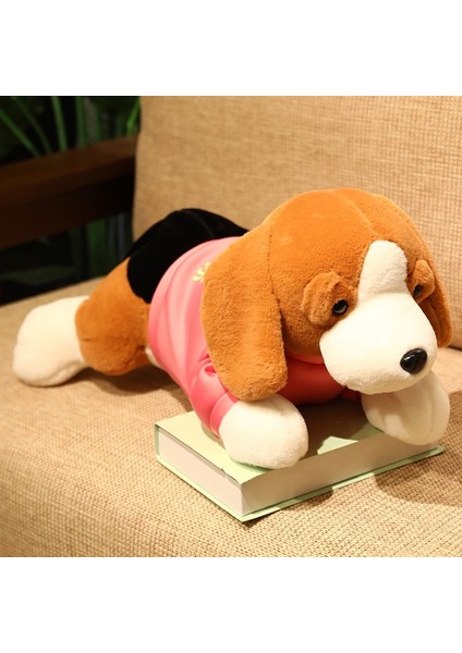60 cm Kawaii Dolması Köpek Peluş Oyuncak Yalan Beagle Yavru Köpek Giysi ile Yumuşak Yastıklar Sevimli Hayvanlar Bebek Bebek Kız Doğum Günü Hediyesi | Doldurulmuş peluş Hayvanlar