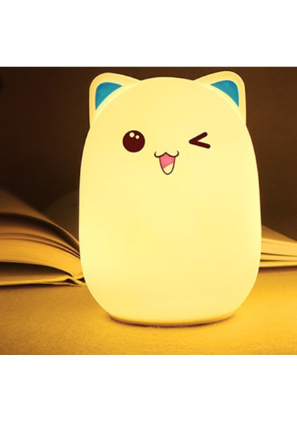 LED Gece Işık Lambası Uzaktan Kumanda Renkli USB Şarj Edilebilir Karikatür Silikon Başucu Lambası Çocuklar Için Bebek Hediye | LED Gece Işıkları