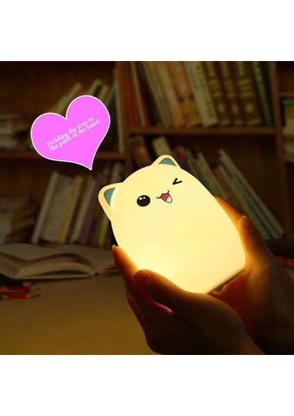 LED Gece Işık Lambası Uzaktan Kumanda Renkli USB Şarj Edilebilir Karikatür Silikon Başucu Lambası Çocuklar Için Bebek Hediye | LED Gece Işıkları