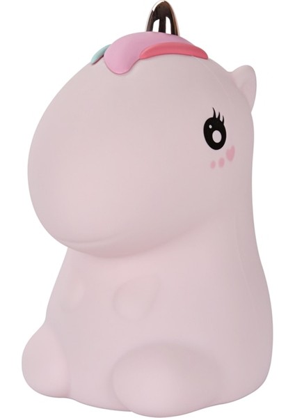 Unicorn LED Gece Lambası Dokunmatik Sensörü Renkli USB Şarj Edilebilir Karikatür Silikon Yatak Odası Başucu Lambası Çocuk Çocuklar Için Bebek Hediye | LED Gece Işıkları (Pembe)(Yurt Dışından)