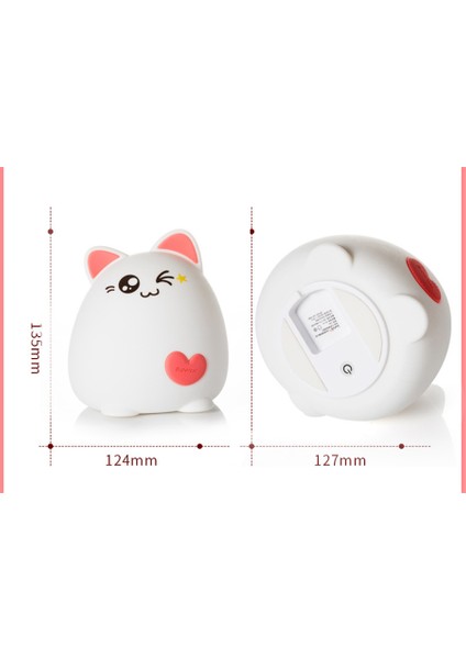 LED Gece Lambası Kedi Hayvan USB Şarj Silikon Karikatür Kreş Lambası Bebek Gece Lambası Çocuk Doğum Günü Hediyesi Oyuncak | LED Gece Işıkları (Uzaktan Kumanda)(Yurt Dışından)