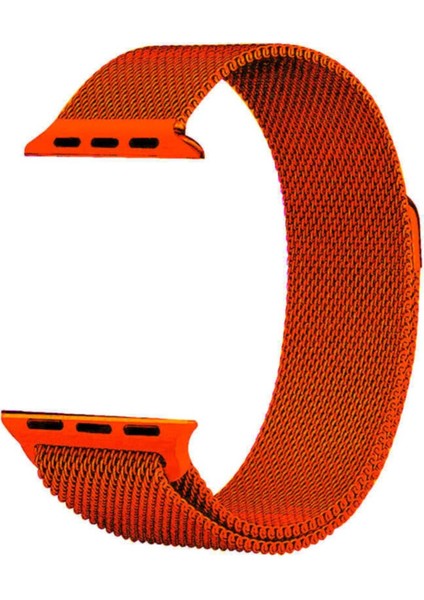 Apple Watch 40 mm Hasır Metal Kordon Turuncu