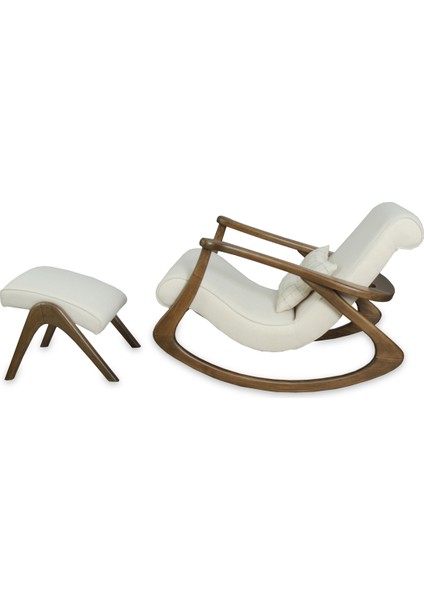 Ekol Ceviz Krem Ahşap Sallanan Sandalye Dinlenme Emzirme Baba Tv Okuma Uzanma Koltuğu Berjer fırsatları