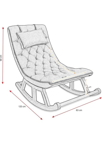 Miskin Naturel Çiçekli Ahşap Sallanan Sandalye Dinlenme/Emzirme/Baba/Tv/Okuma/Uzanma Koltuğu Berjer