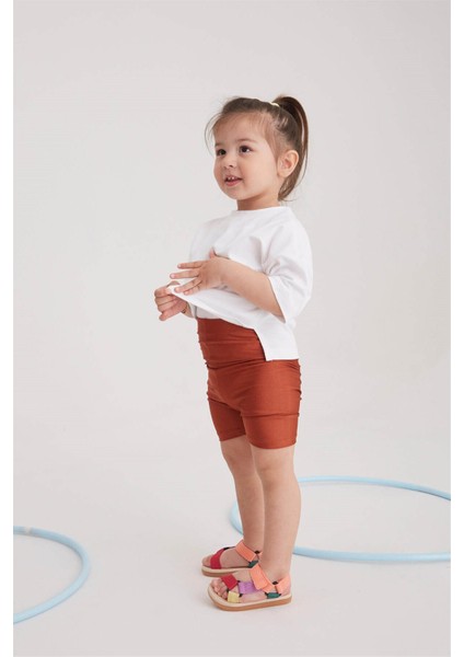 Kız Çocuk Disco Biker Tayt (Kiremit) fırsatları