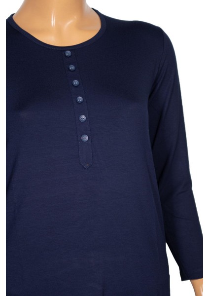 Cimariva Kadın Ferah Basic Patlı Süs Düğmeli Lacivert Tunik fiyatları