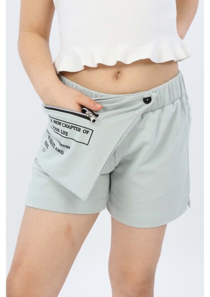 Toontoy Kız Çocuk Önü Süs Cepli Şort