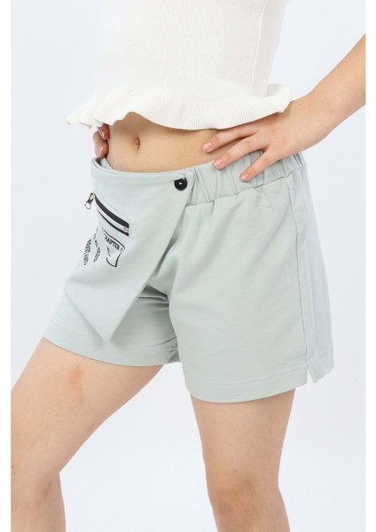 Toontoy Kız Çocuk Önü Süs Cepli Şort modelleri