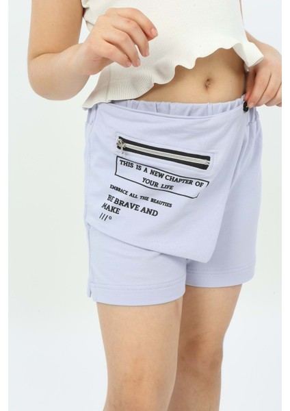 Toontoy Kız Çocuk Önü Süs Cepli Şort