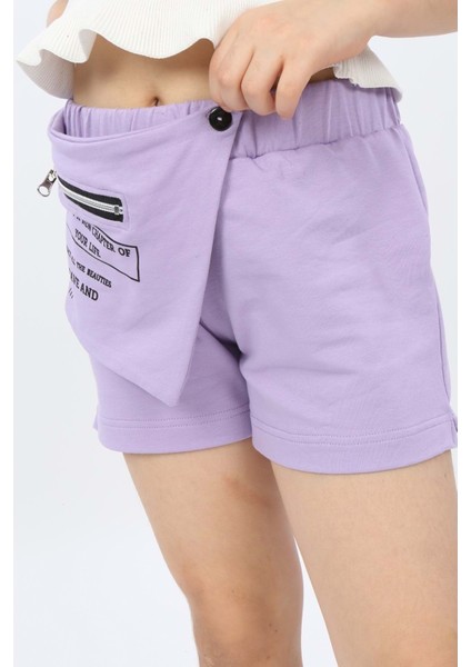 Toontoy Kız Çocuk Önü Süs Cepli Şort modelleri