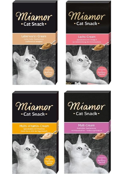 Cream 4 Çeşit Kedi Kreaması 6 x 15 Gr. 4 Lü Paket