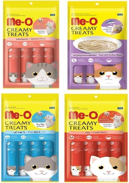 Creamy Treats 4 Çeşit Karma Sıvı Kedi Ödülü x 4 Adet