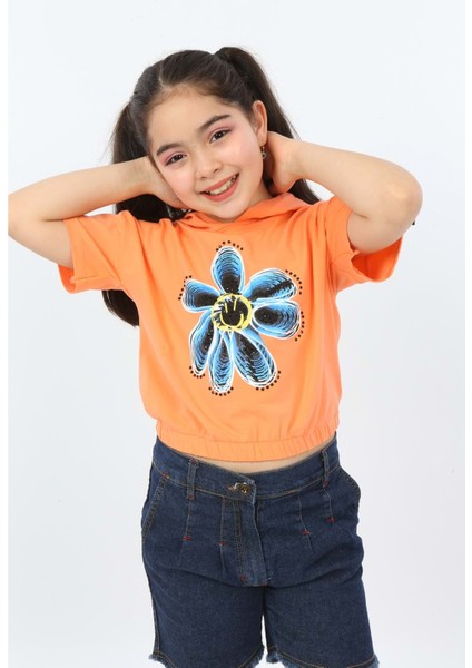 Toontoy Kız Çocuk Önü Çiçek Baskılı Tişört modelleri