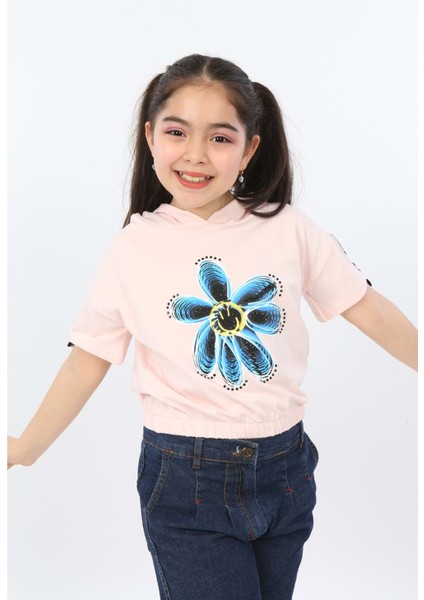 Toontoy Kız Çocuk Önü Çiçek Baskılı Tişört modelleri