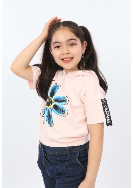 Toontoy Kız Çocuk Önü Çiçek Baskılı Tişört fırsatları