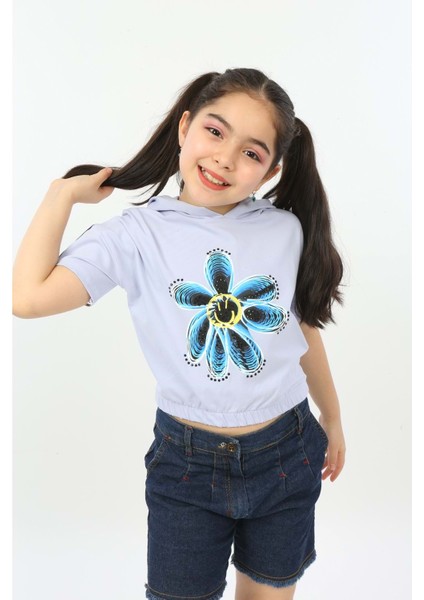 Toontoy Kız Çocuk Önü Çiçek Baskılı Tişört modelleri