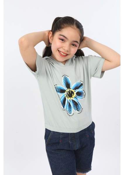 Toontoy Kız Çocuk Önü Çiçek Baskılı Tişört fırsatları