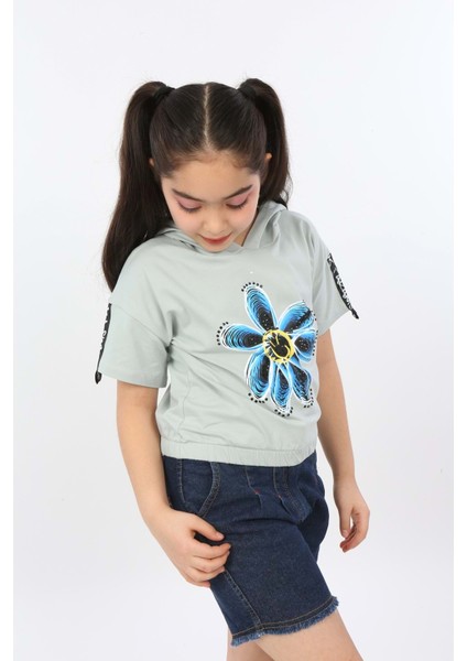 Toontoy Kız Çocuk Önü Çiçek Baskılı Tişört indirimleri