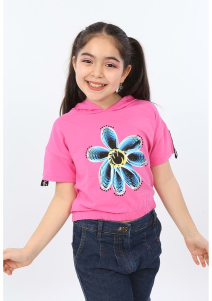 Toontoy Kız Çocuk Önü Çiçek Baskılı Tişört fırsatları
