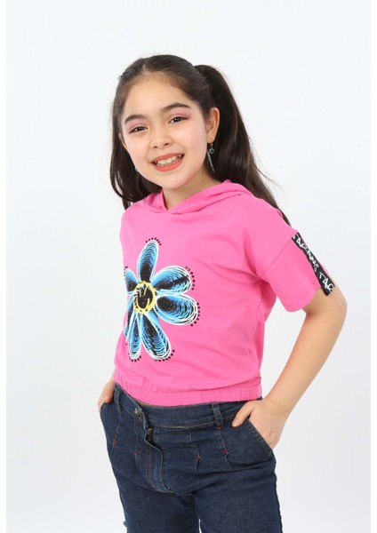 Toontoy Kız Çocuk Önü Çiçek Baskılı Tişört indirimleri
