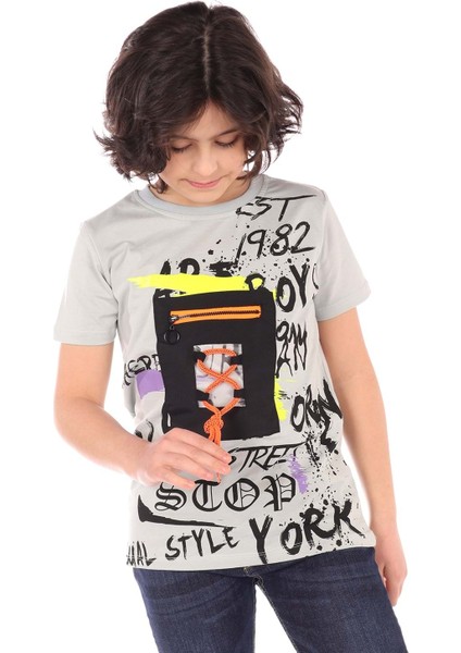 Toontoy Erkek Çocuk Armalı Önü Yazı Baskılı Tişört