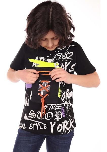 Toontoy Erkek Çocuk Armalı Önü Yazı Baskılı Tişört