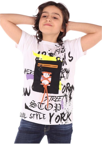 Toontoy Erkek Çocuk Armalı Önü Yazı Baskılı Tişört