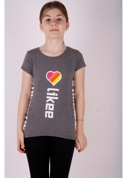Toontoy Kız Çocuk Likee Baskılı Tişört