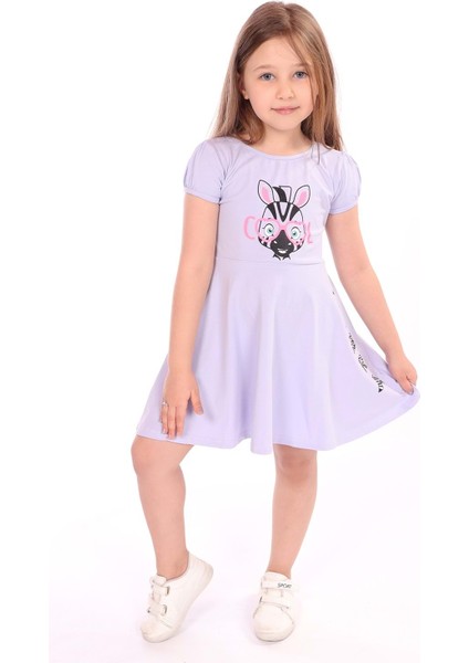 Toontoy Kız Çocuk Baskılı Elbise