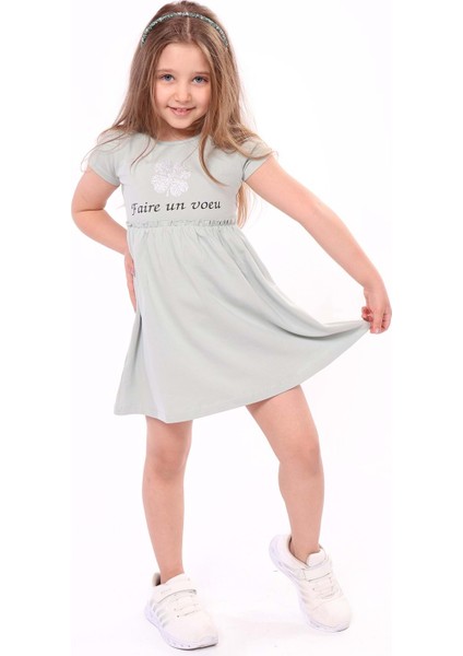Toontoy Kız Bebek Faire Un Voeu Baskılı Elbise