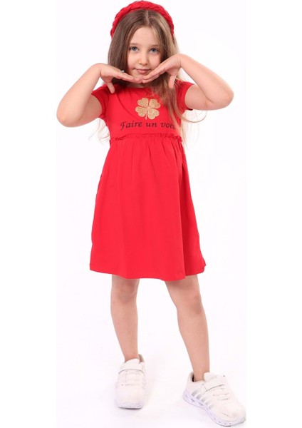 Toontoy Kız Bebek Faire Un Voeu Baskılı Elbise