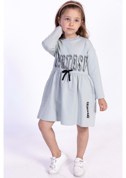 Toontoy Kız Çocuk Baskılı Elbise